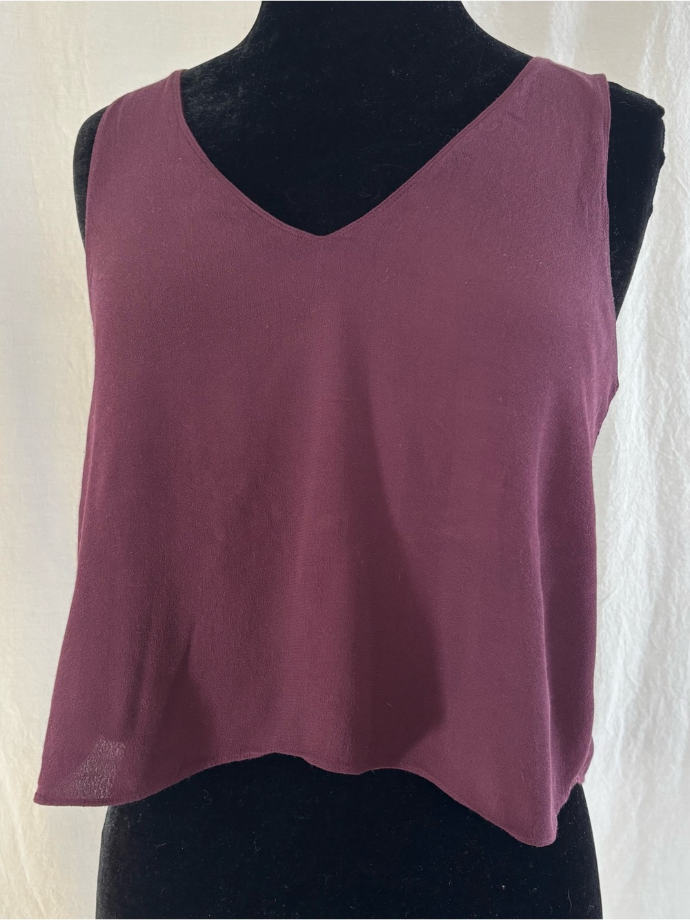 Wilfred Free XS Burgundy Flowing Crop Tank Boho Minimalist Capsule Layering